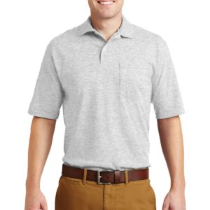 Jerzees -SpotShield 5.4-Ounce Jersey Knit Sport Shirt with Pocket. 436MP