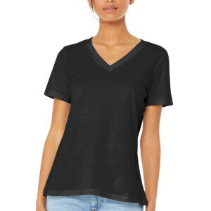 BELLA+CANVAS  Women's Relaxed Jersey Short Sleeve V-Neck Tee. BC6405