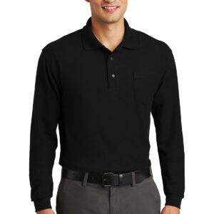Port Authority Long Sleeve Silk Touch Polo with Pocket.  K500LSP