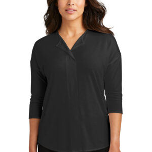 Port Authority Ladies Concept 3/4-Sleeve Soft Split Neck Top. LK5433