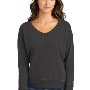 Port & Company® Ladies Beach Wash® Garment-Dyed V-Neck Sweatshirt LPC098V
