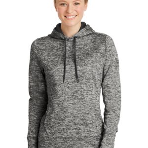 Sport-Tek® Ladies PosiCharge® Electric Heather Fleece Hooded Pullover. LST225