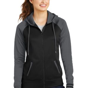 Sport-Tek® Ladies Sport-Wick® Varsity Fleece Full-Zip Hooded Jacket. LST236