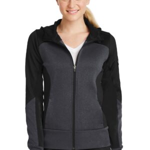 Sport-Tek® Ladies Tech Fleece Colorblock Full-Zip Hooded Jacket. LST245