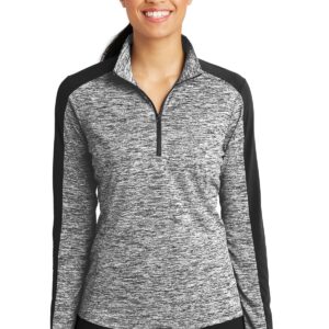 Sport-Tek® Ladies PosiCharge® Electric Heather Colorblock 1/4-Zip Pullover. LST397