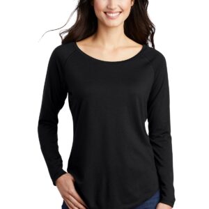 Sport-Tek  Ladies PosiCharge  Long Sleeve Tri-Blend Wicking Scoop Neck Raglan Tee LST400LS