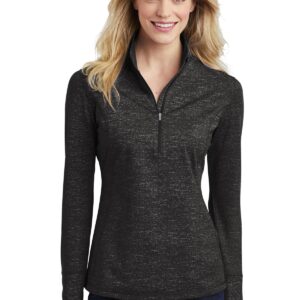 Sport-Tek ® Ladies Sport-Wick ® Stretch Reflective Heather 1/2-Zip Pullover. LST855