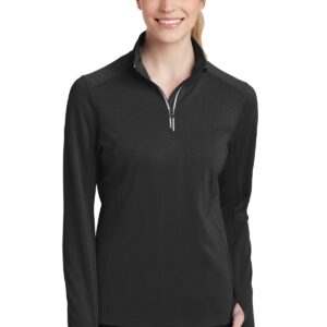 Sport-Tek® Ladies Sport-Wick® Textured 1/4-Zip Pullover.  LST860