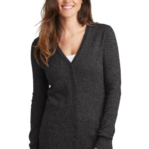 Port Authority  Ladies Marled Cardigan Sweater. LSW415