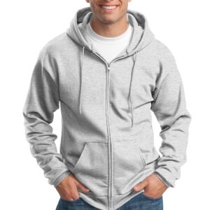 Port & Company® Tall Essential Fleece Full-Zip Hooded Sweatshirt. PC90ZHT