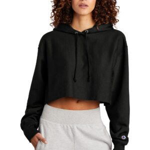 Champion ®  Women's Reverse Weave ®  Cropped Cut-Off Hooded Sweatshirt RW01W