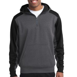 Sport-Tek®  Tech Fleece Colorblock 1/4-Zip Hooded Sweatshirt. ST249