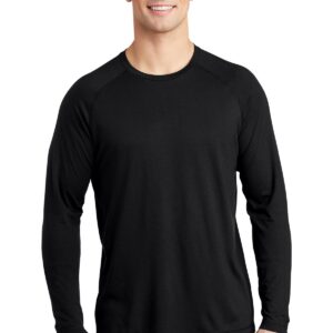 Sport-Tek  PosiCharge  Long Sleeve Tri-Blend Wicking Raglan Tee ST400LS