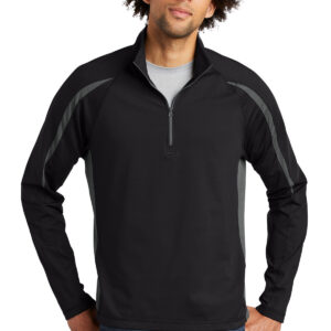 Sport-Tek® Sport-Wick® Stretch 1/2-Zip Colorblock Pullover. ST851