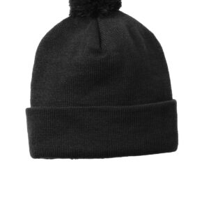 Sport-Tek  Solid Pom Pom Beanie. STC37