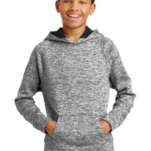 Sport-Tek® Youth PosiCharge® Electric Heather Fleece Hooded Pullover. YST225