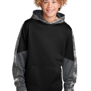 Sport-Tek® Youth Sport-Wick® Mineral Freeze Fleece Colorblock Hooded Pullover. YST231