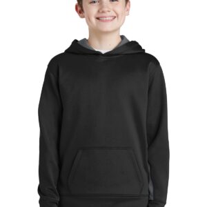 Sport-Tek® Youth Sport-Wick® Fleece Colorblock Hooded Pullover.  YST235