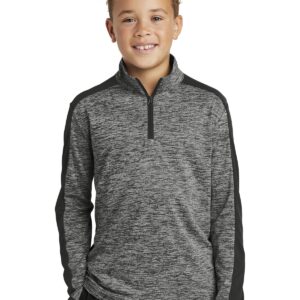 Sport-Tek ® Youth PosiCharge ® Electric Heather Colorblock 1/4-Zip Pullover. YST397