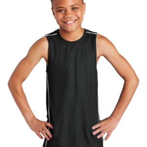 Sport-Tek Youth PosiCharge Mesh Reversible Sleeveless Tee. YT555
