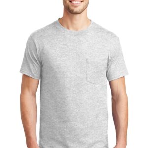 Hanes Beefy-T - 100% Cotton T-Shirt with Pocket. 5190