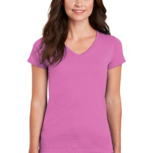 Gildan Ladies Heavy Cotton 100% Cotton V-Neck T-Shirt. 5V00L
