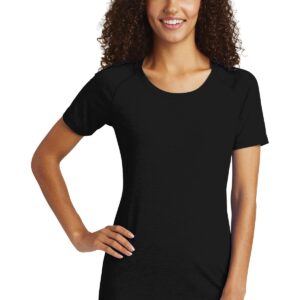 Sport-Tek  Ladies PosiCharge  Tri-Blend Wicking Scoop Neck Raglan Tee. LST400