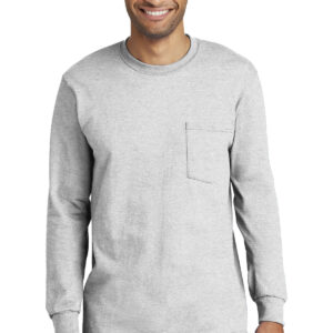 Port & Company Tall Long Sleeve Essential Pocket Tee. PC61LSPT