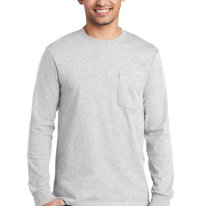 Port & Company - Long Sleeve Essential Pocket Tee.  PC61LSP