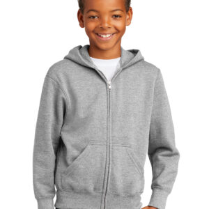 Port & Company® - Youth Core Fleece Full-Zip Hooded Sweatshirt.  PC90YZH