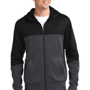 Sport-Tek® Tech Fleece Colorblock Full-Zip Hooded Jacket. ST245